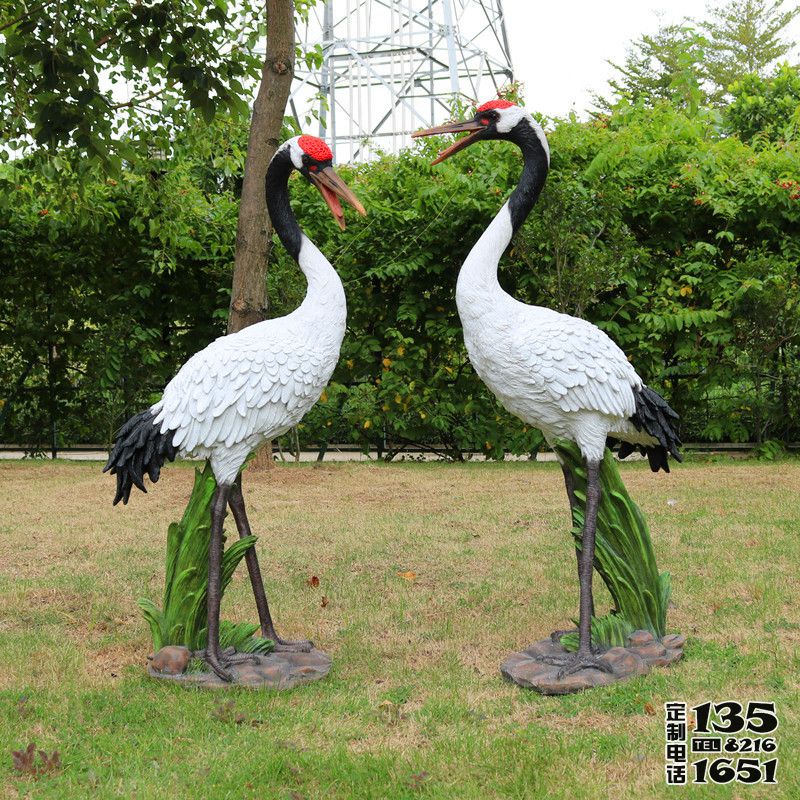 玻璃鋼仿真動物戶外園林景觀仙鶴雕塑